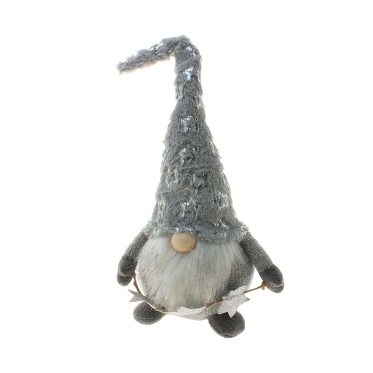 Gnomo decorativo de natal cinza com chapéu alto em estilo nórdico