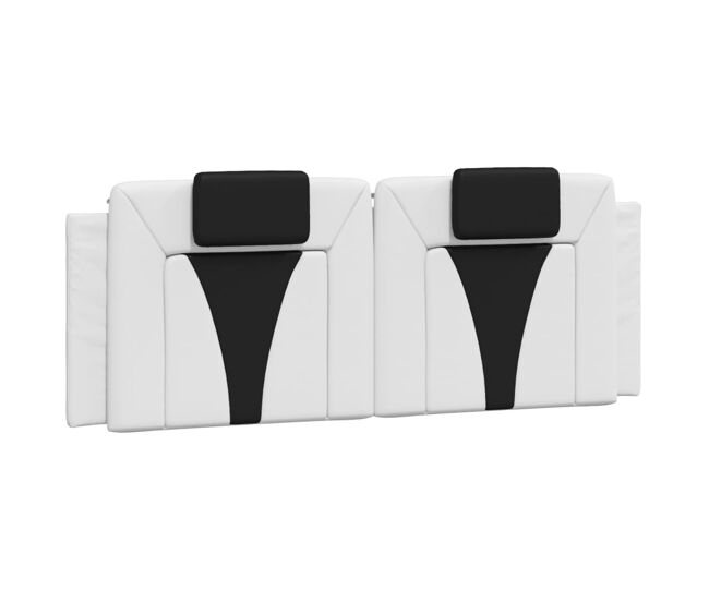 Almofadão de cabeceira - cabeceira de cama 120 cm couro artificial preto e branco