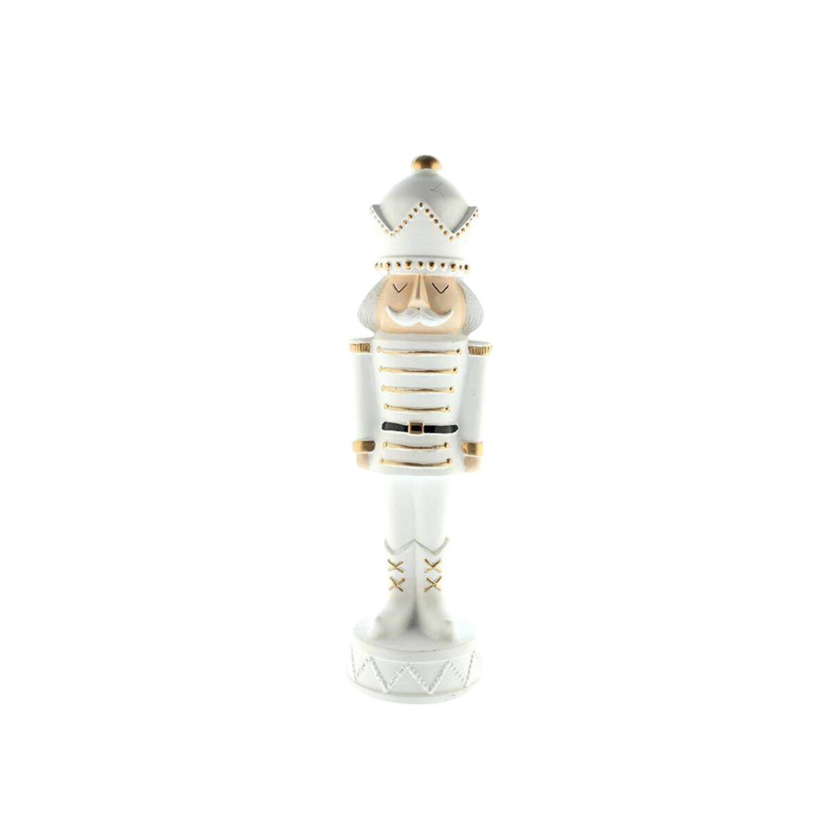 Soldado decorativo de natal estilo quebra-nozes branco