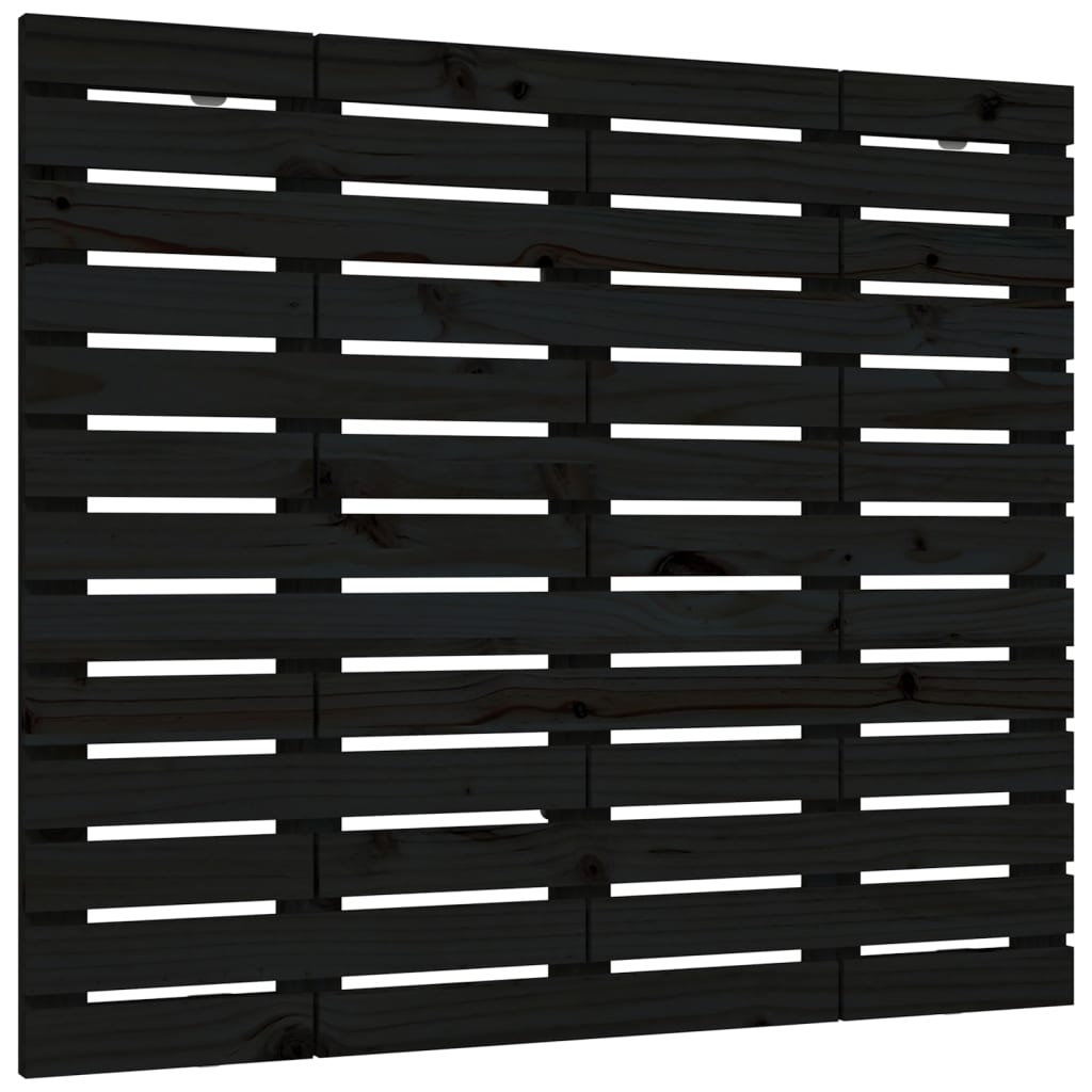 Cabeceira - cabeceira de cama de parede 106x3x91,5 cm madeira de pinho maciça preto