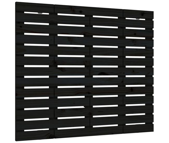 Cabeceira - cabeceira de cama de parede 106x3x91,5 cm madeira de pinho maciça preto