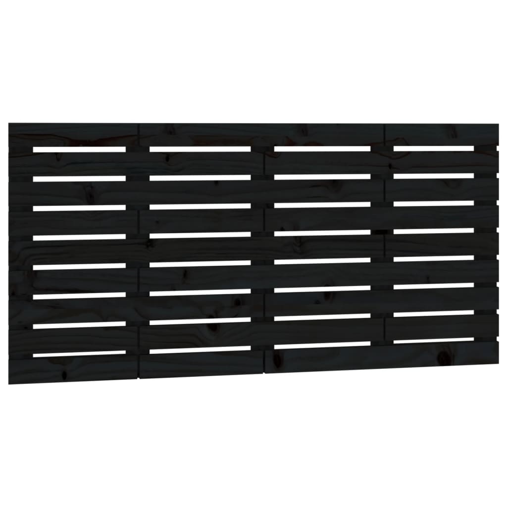 Cabeceira - cabeceira de cama de parede 146x3x63 cm madeira de pinho maciça preto