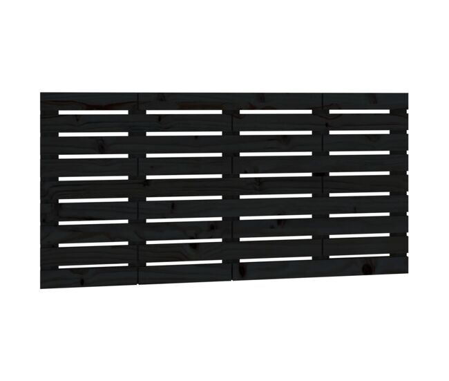 Cabeceira - cabeceira de cama de parede 146x3x63 cm madeira de pinho maciça preto
