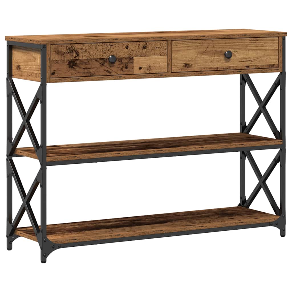 Mesa consola - mesa de entrada com gaveta madeira antiga 100 x 28 x 75 cm