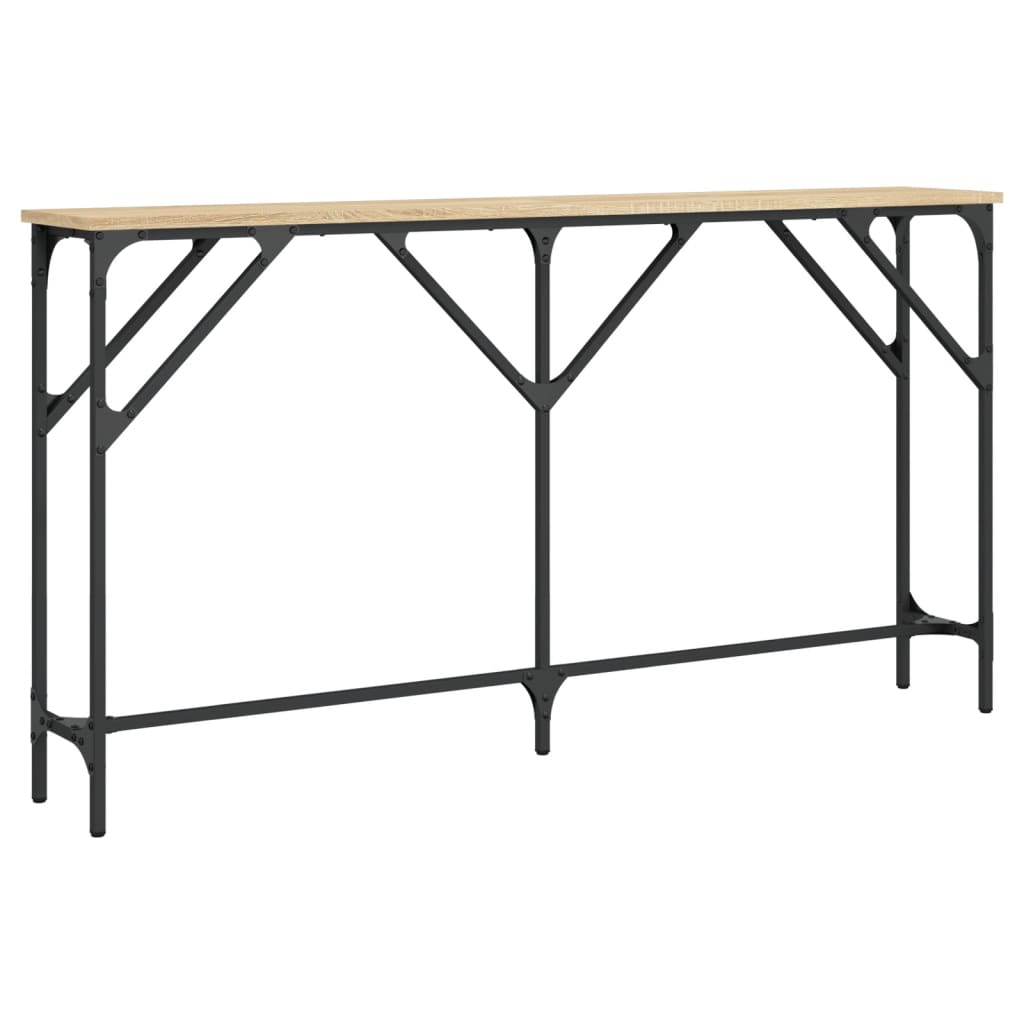 Mesa consola - mesa de entrada 140x23x75 cm derivados de madeira carvalho sonoma