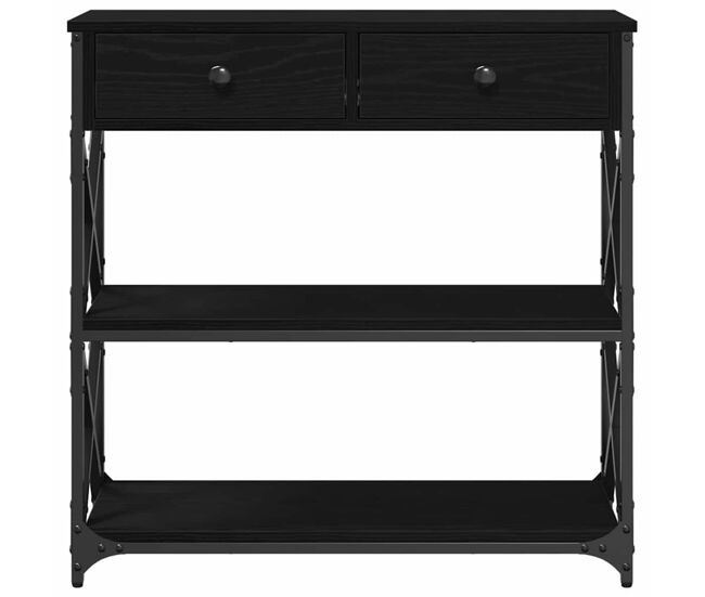 Mesa consola - mesa de entrada com gaveta carvalho preto 75 x 28 x 75 cm