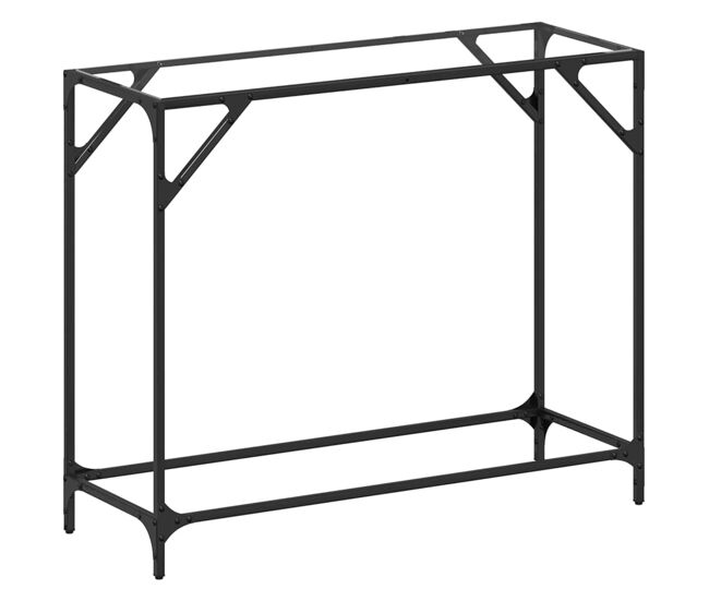 Mesa consola - mesa de entrada com tampo em vidro transparente 98x35x81 cm aço