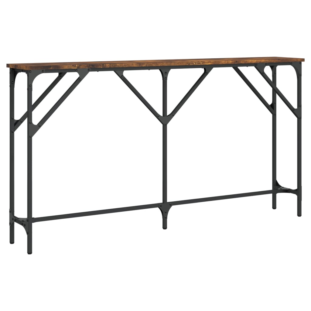 Mesa consola - mesa de entrada 140x23x75 cm derivados de madeira carvalho fumado