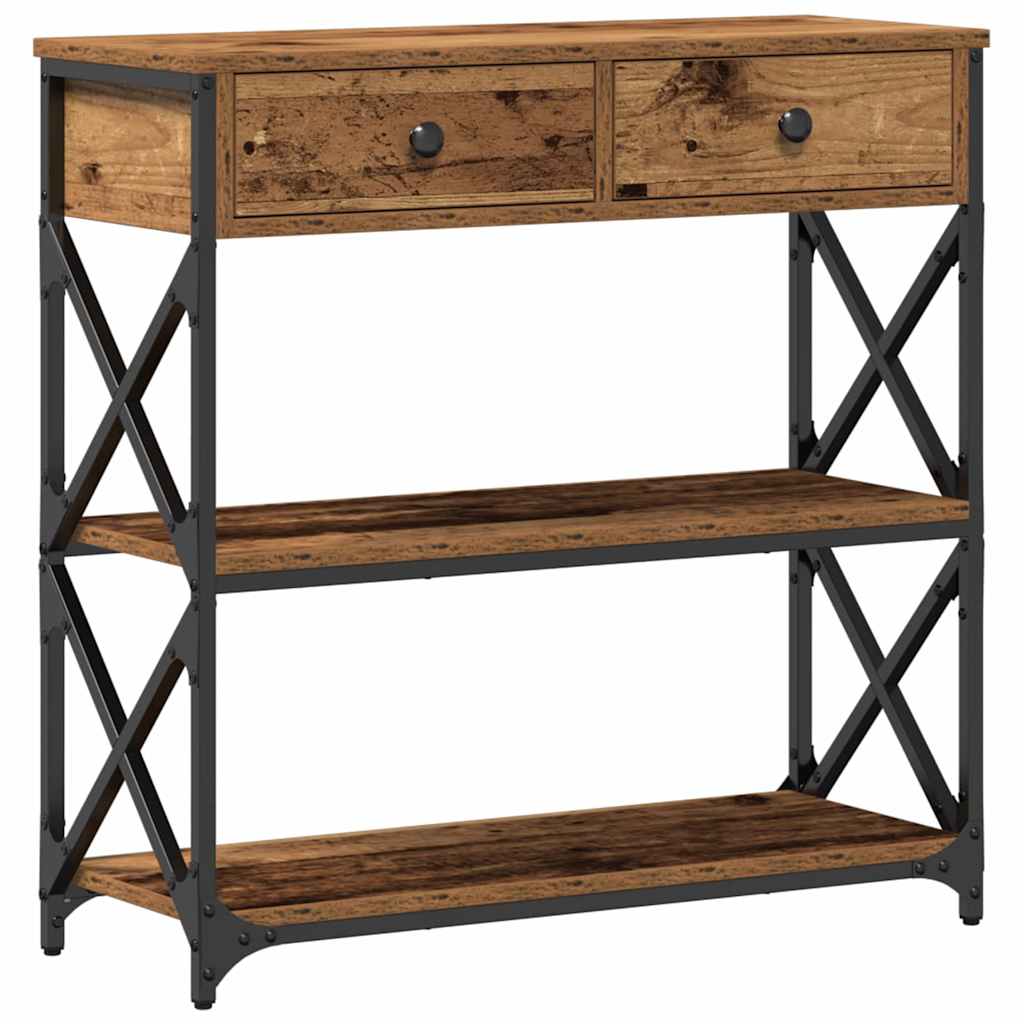 Mesa consola - mesa de entrada com gaveta madeira antiga 75 x 28 x 75 cm