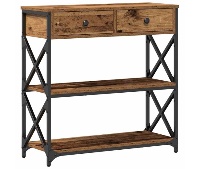 Mesa consola - mesa de entrada com gaveta madeira antiga 75 x 28 x 75 cm