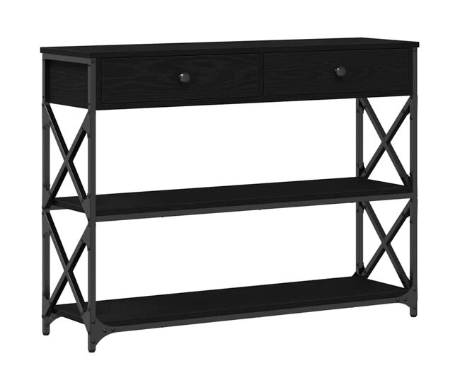 Mesa consola - mesa de entrada com gaveta carvalho preto 100 x 28 x 75 cm