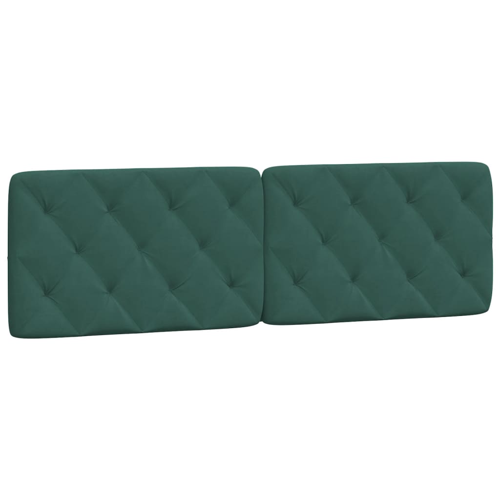 Almofadão de cabeceira - cabeceira de cama 160 cm veludo verde-escuro