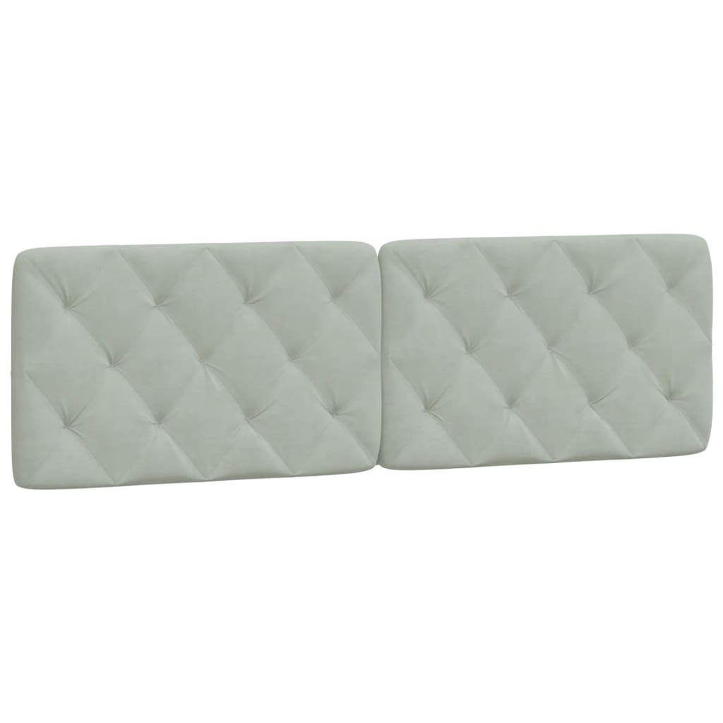 Almofadão de cabeceira - cabeceira de cama 160 cm veludo cinzento-claro