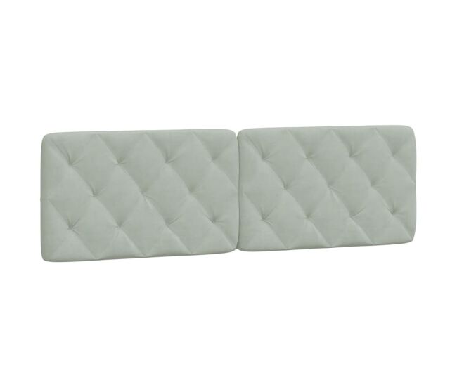 Almofadão de cabeceira - cabeceira de cama 160 cm veludo cinzento-claro