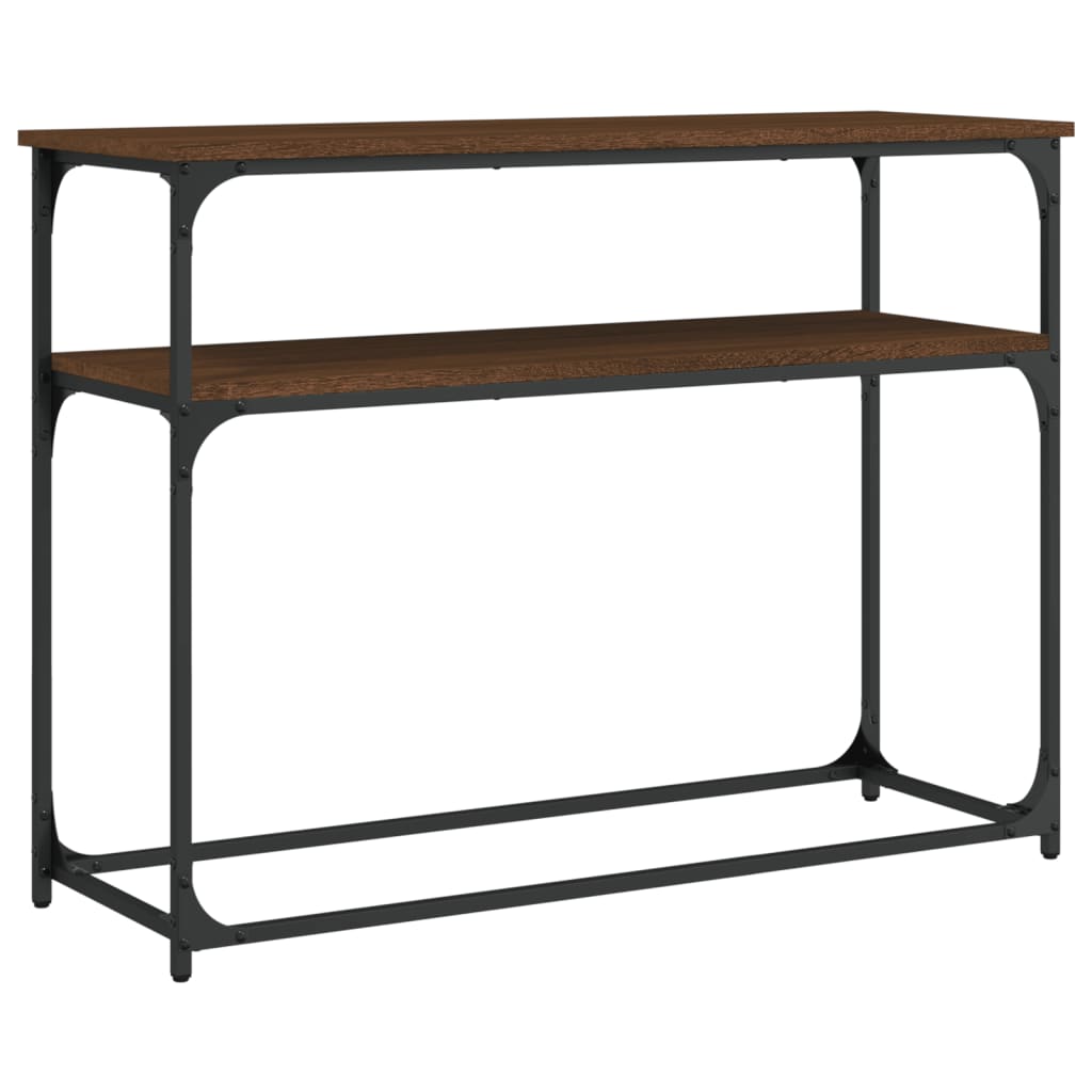 Mesa consola - mesa de entrada 100x35,5x75 cm derivados madeira carvalho castanho