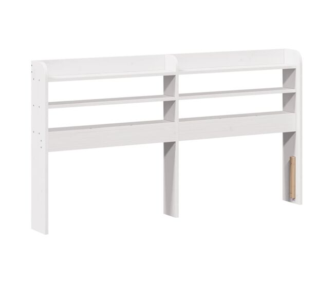 Cabeceira - cabeceira de cama com prateleiras 135 cm madeira de pinho maciça branco