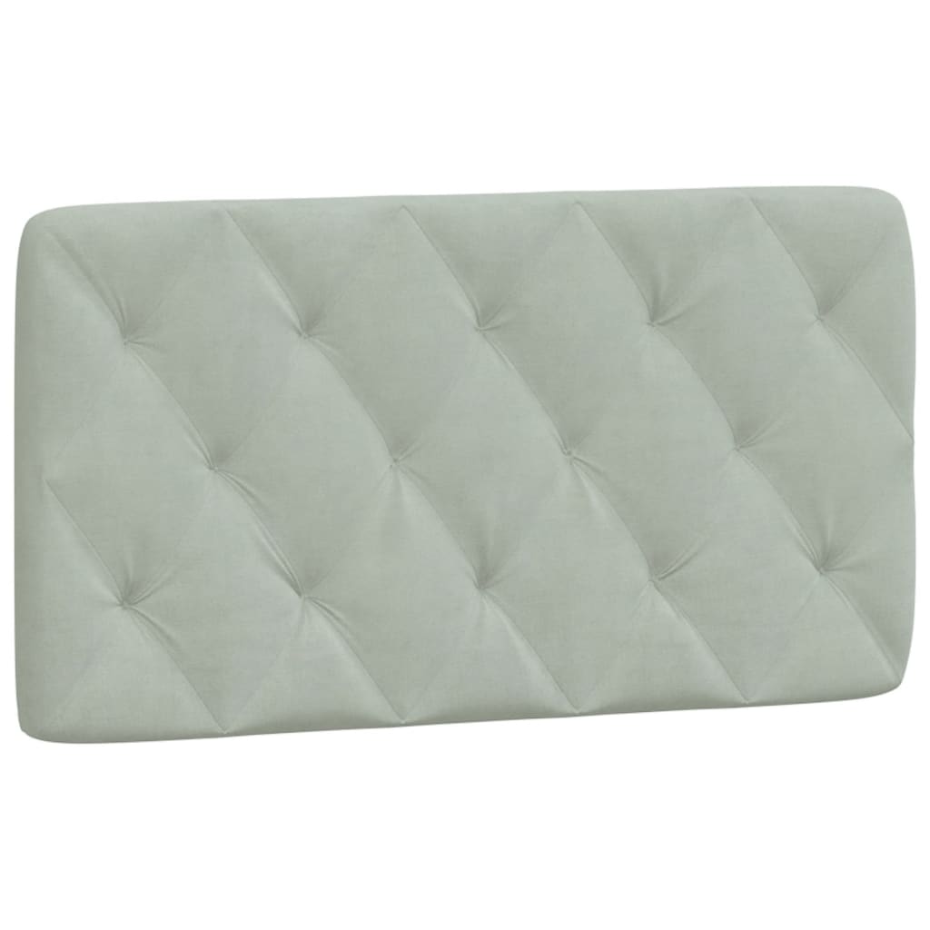 Almofadão de cabeceira - cabeceira de cama 100 cm veludo cinzento-claro