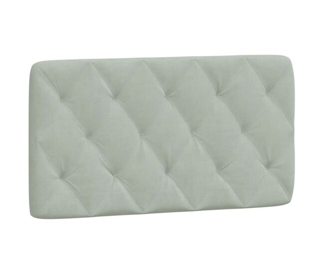 Almofadão de cabeceira - cabeceira de cama 100 cm veludo cinzento-claro