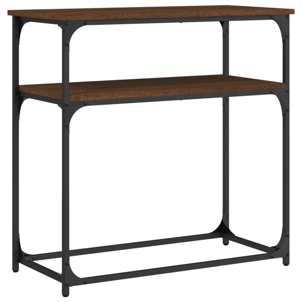 Mesa consola - mesa de entrada 75x35,5x75 cm derivados madeira carvalho castanho