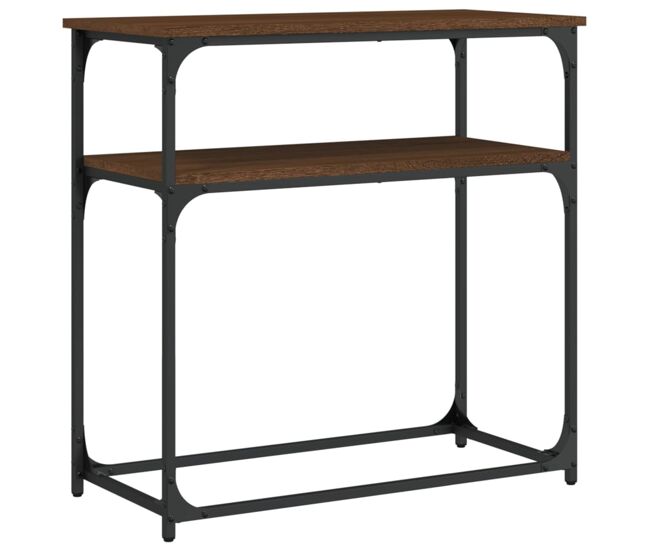 Mesa consola - mesa de entrada 75x35,5x75 cm derivados madeira carvalho castanho