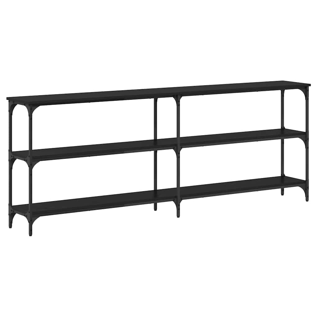 Mesa consola - mesa de entrada com prateleira carvalho preto 200 x 29 x 75 cm