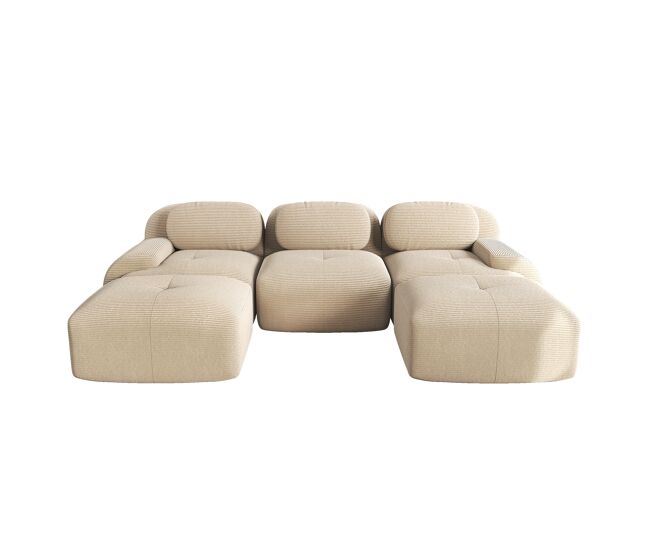 Sofá modular em u - sem montagem - antiderrapante, adequado para animais de estimação, 32d com almofadas ergonómicas - bege