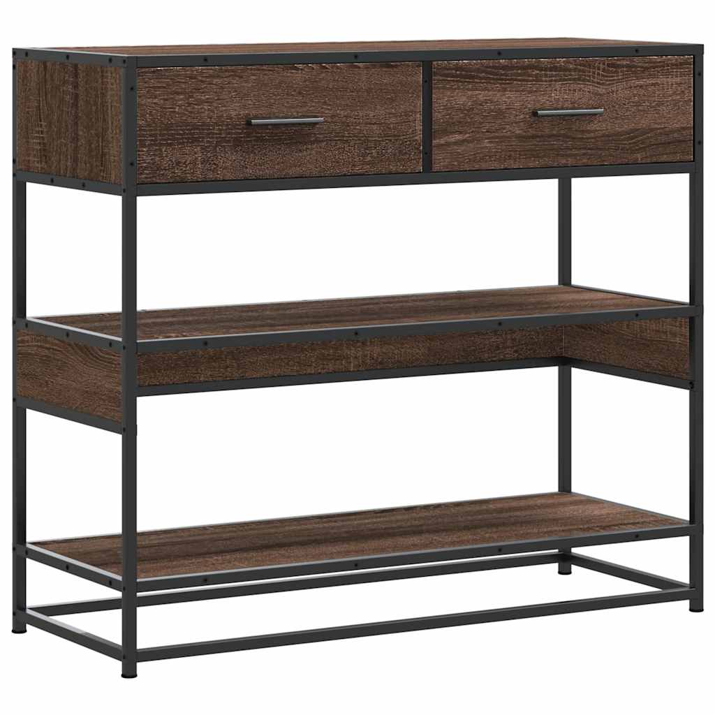 Mesa consola - mesa de entrada 90x35x80 cm derivados madeira carvalho castanho