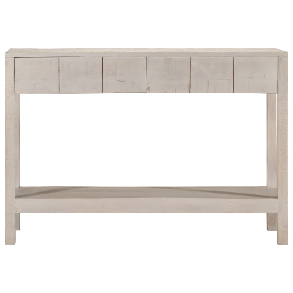 Mesa consola - mesa de entrada 110x35x75 cm madeira de mangueira maciça branco