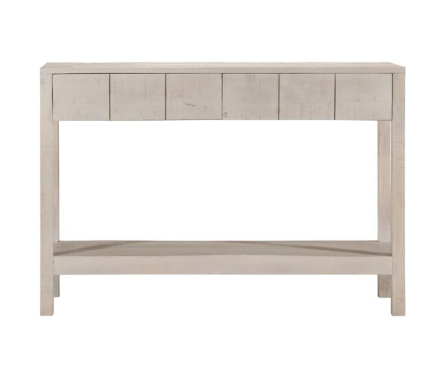 Mesa consola - mesa de entrada 110x35x75 cm madeira de mangueira maciça branco