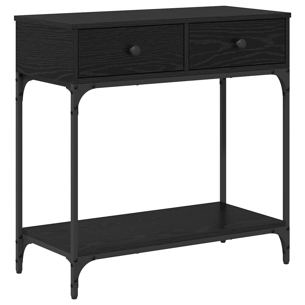 Mesa consola - mesa de entrada carvalho preto 75 x 34,5 x 75 cm madeira processada