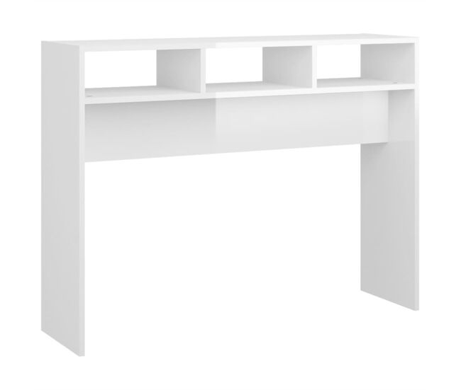 Mesa consola - mesa de entrada 105x30x80 cm derivados de madeira branco brilhante