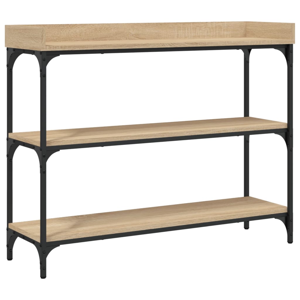 Mesa consola - mesa de entrada c/ prateleiras 100x30x80 cm carvalho sonoma