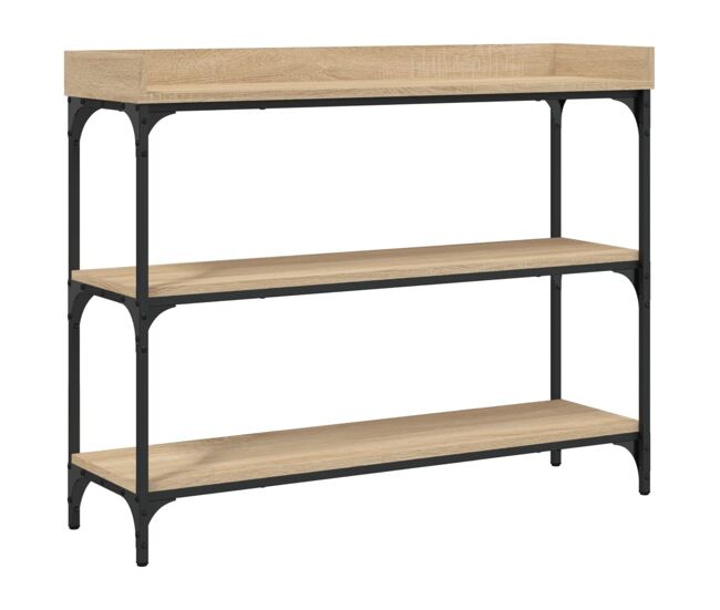 Mesa consola - mesa de entrada c/ prateleiras 100x30x80 cm carvalho sonoma