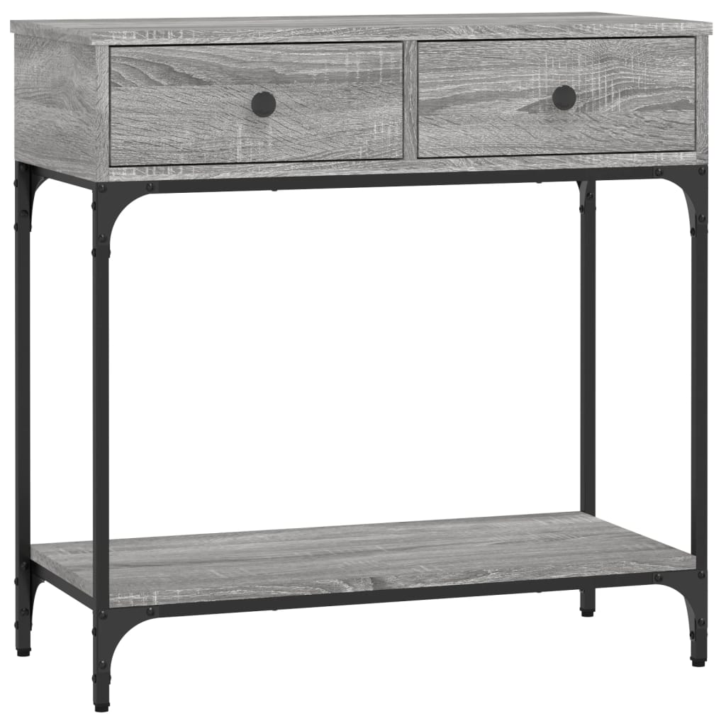 Mesa consola - mesa de entrada 75x34,5x75 cm derivados de madeira cinzento sonoma