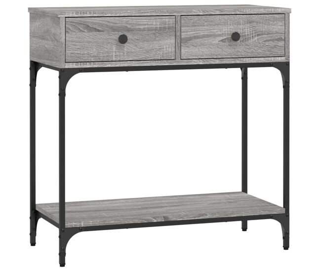 Mesa consola - mesa de entrada 75x34,5x75 cm derivados de madeira cinzento sonoma