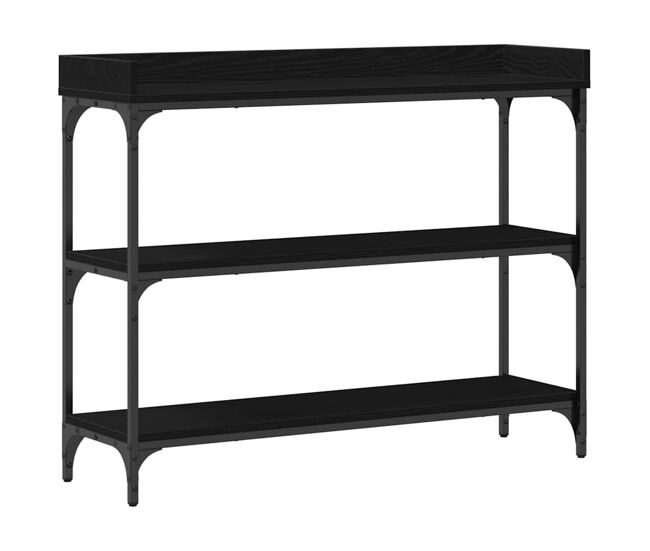 Mesa consola - mesa de entrada com prateleira carvalho preto 100 x 30 x 80 cm