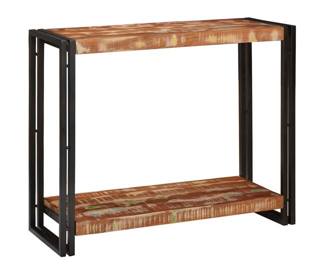 Mesa consola - mesa de entrada multicolor 90 x 33 x 75 cm madeira recuperada maciça