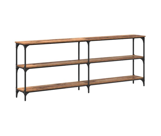 Mesa consola - mesa de entrada com prateleira madeira antiga 200 x 29 x 75 cm