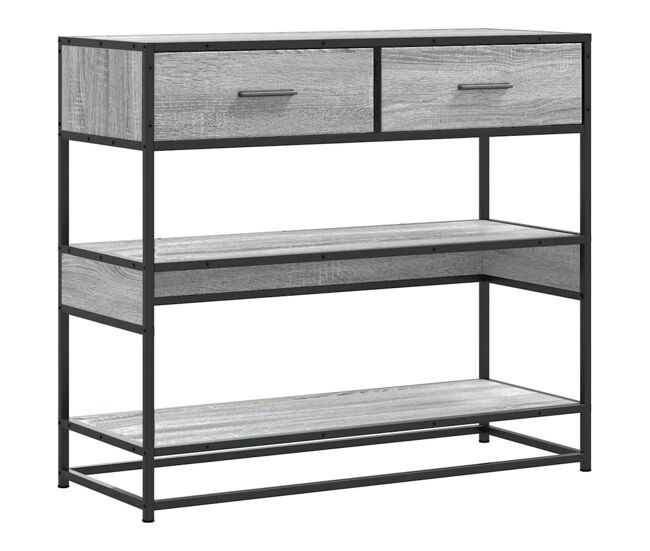 Mesa consola - mesa de entrada 90x35x80 cm derivados de madeira cinzento sonoma