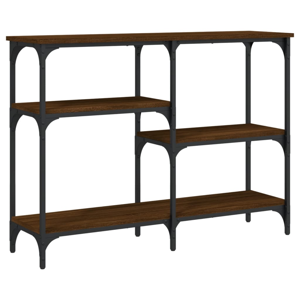 Mesa consola - mesa de entrada 102x29x75 cm derivados madeira carvalho castanho