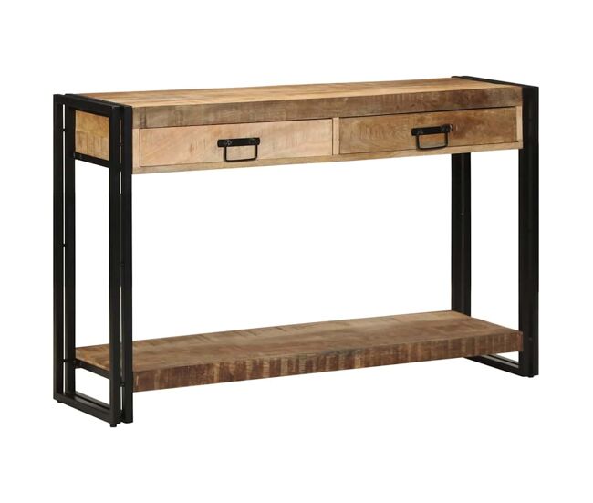 Mesa consola - mesa de entrada castanho 120 x 33 x 75 cm madeira de mangueira maciça