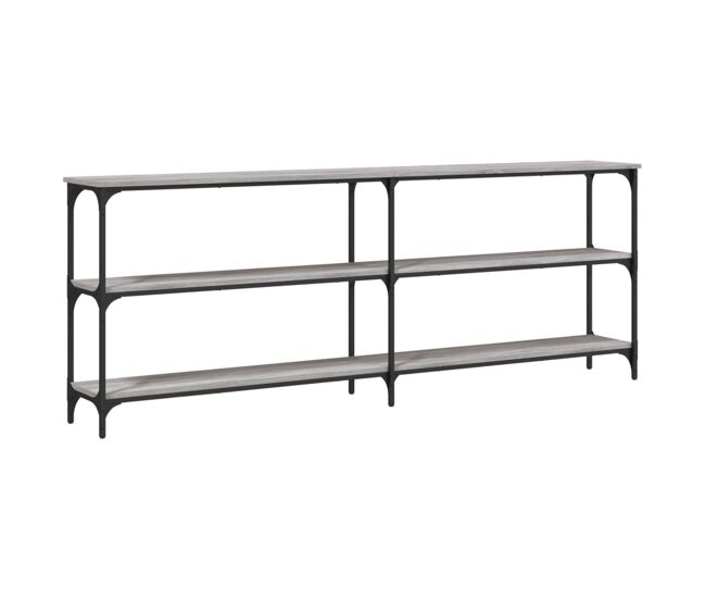 Mesa consola - mesa de entrada 200x29x75 cm derivados de madeira cinzento sonoma