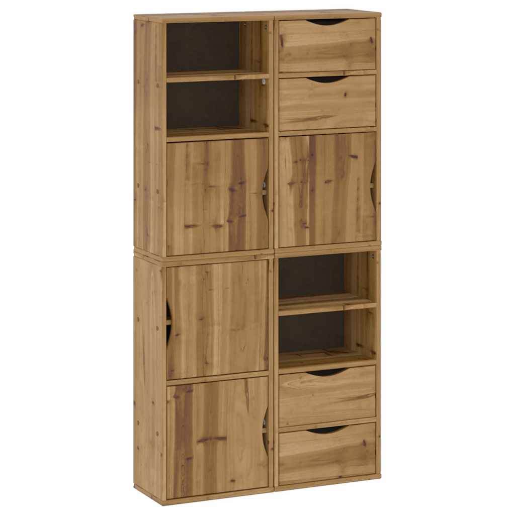 Vidaxl móveis de apoio 4 pcs odda 40x24x79 cm pinho de madeira maciça