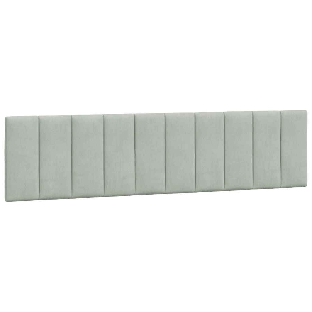 Almofadão de cabeceira - cabeceira de cama 200 cm veludo cinzento-claro