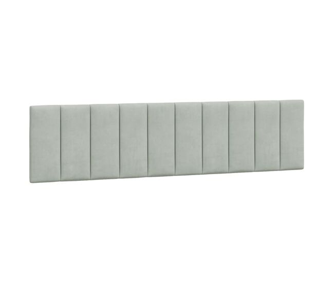 Almofadão de cabeceira - cabeceira de cama 200 cm veludo cinzento-claro