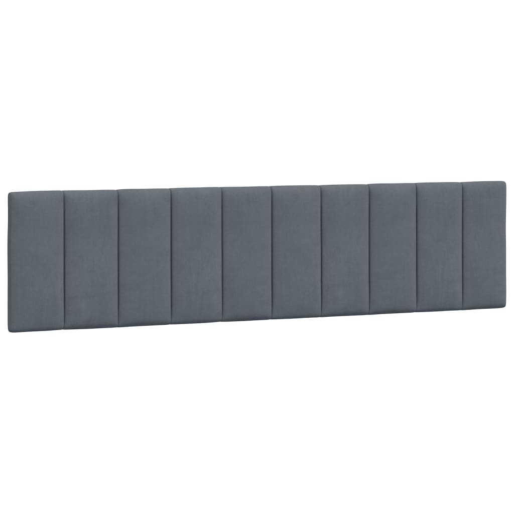 Almofadão de cabeceira - cabeceira de cama 200 cm veludo cinzento-escuro