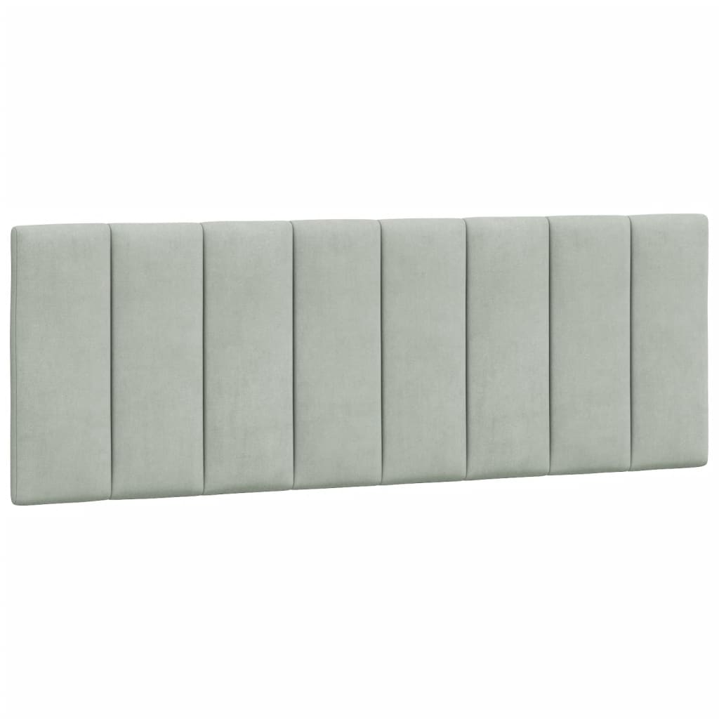 Almofadão de cabeceira - cabeceira de cama 120 cm veludo cinzento-claro