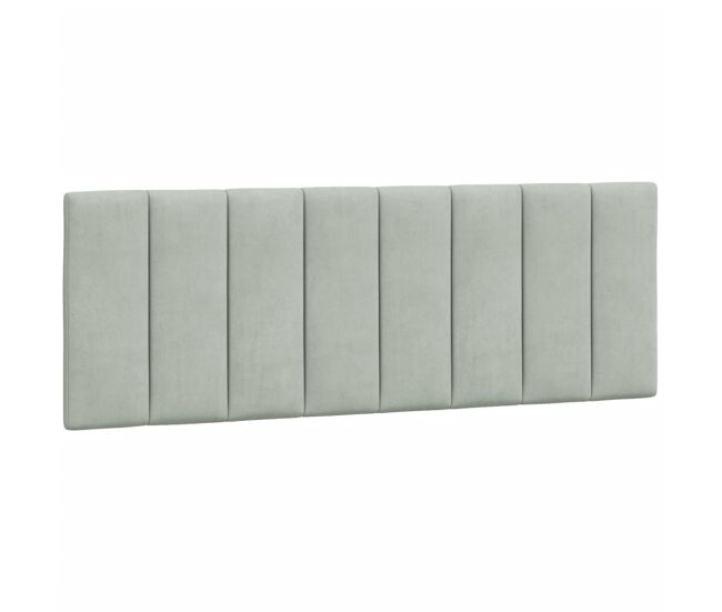 Almofadão de cabeceira - cabeceira de cama 120 cm veludo cinzento-claro