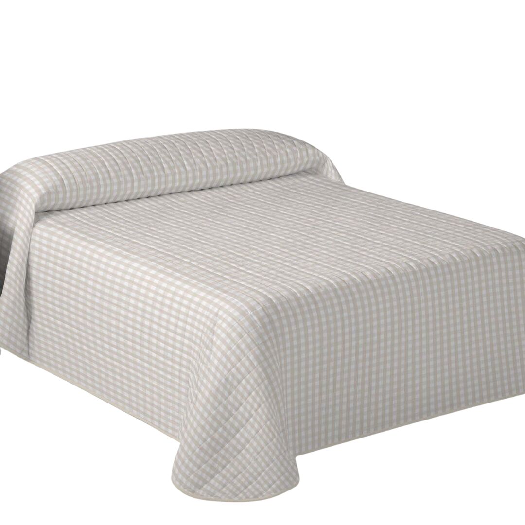 Colcha bouti oxford beige cama 150