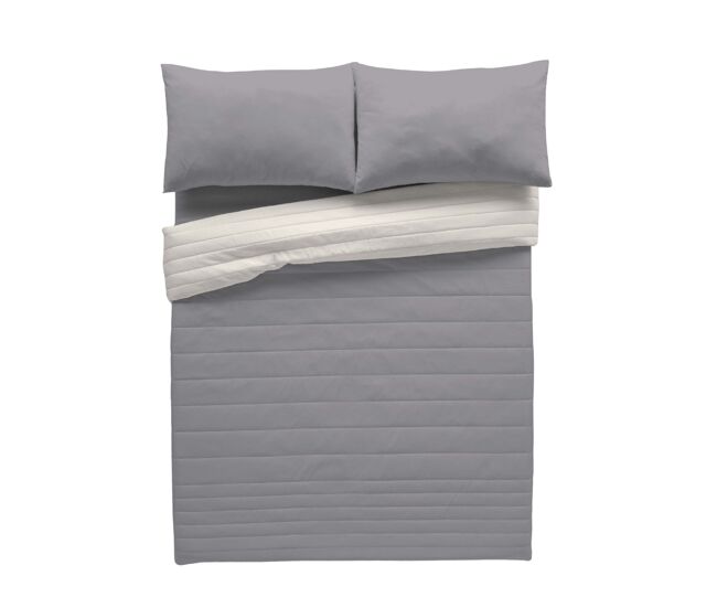 Colcha bouti reversível bicolor l.807 cinza/l.198 pedra cama 180